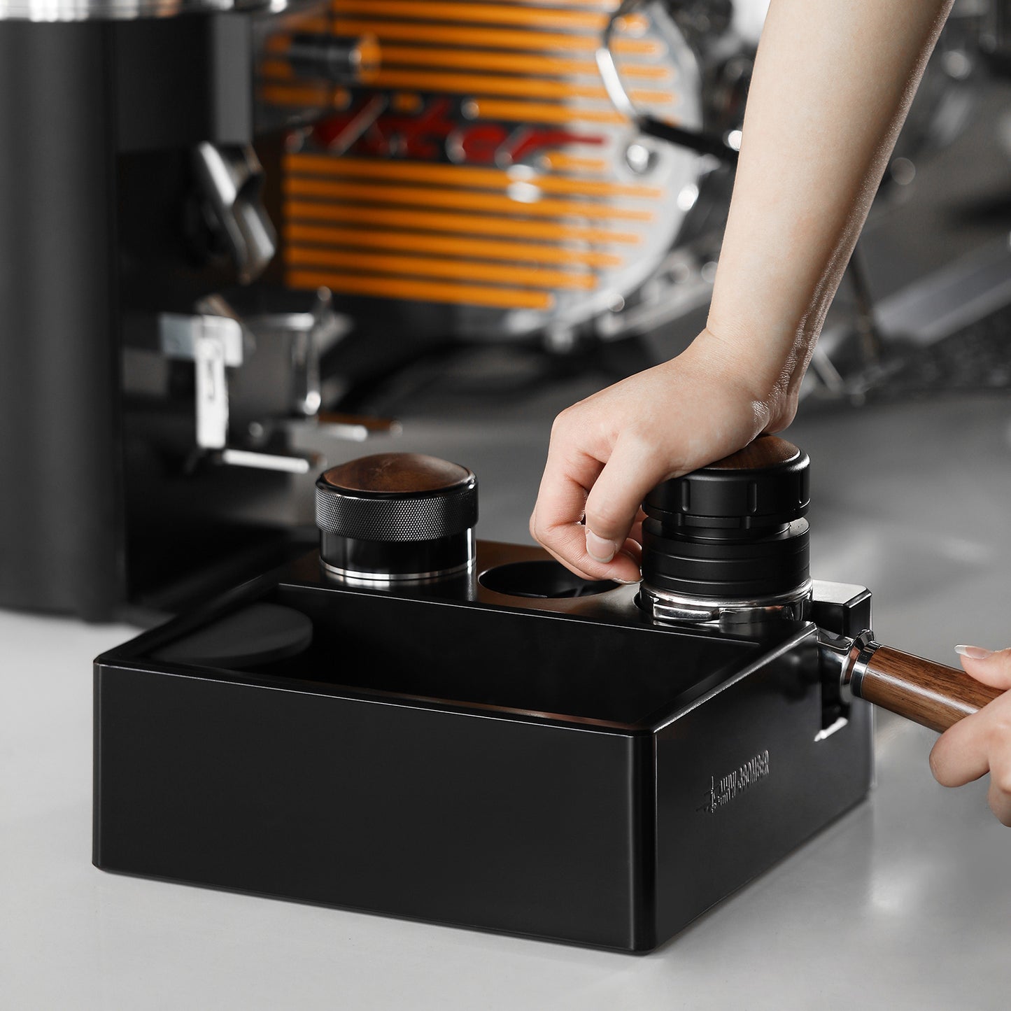 MHW ABS multifunctional knock box and portafilter holder