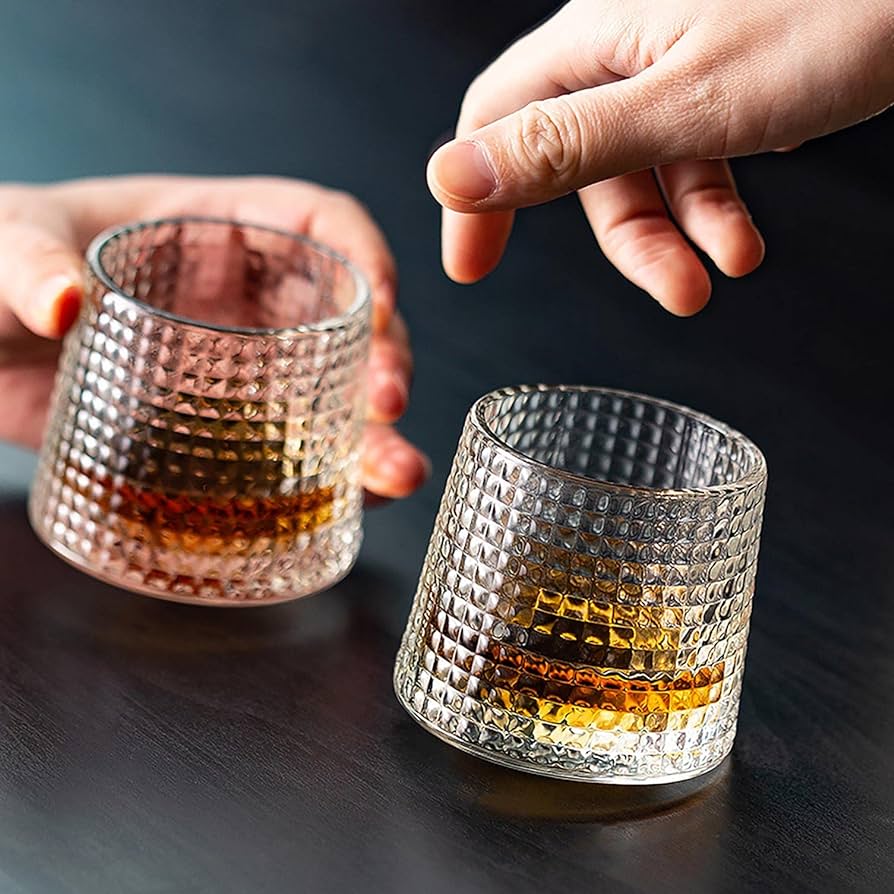 Dancing Crystal Glass Cup - Checkered