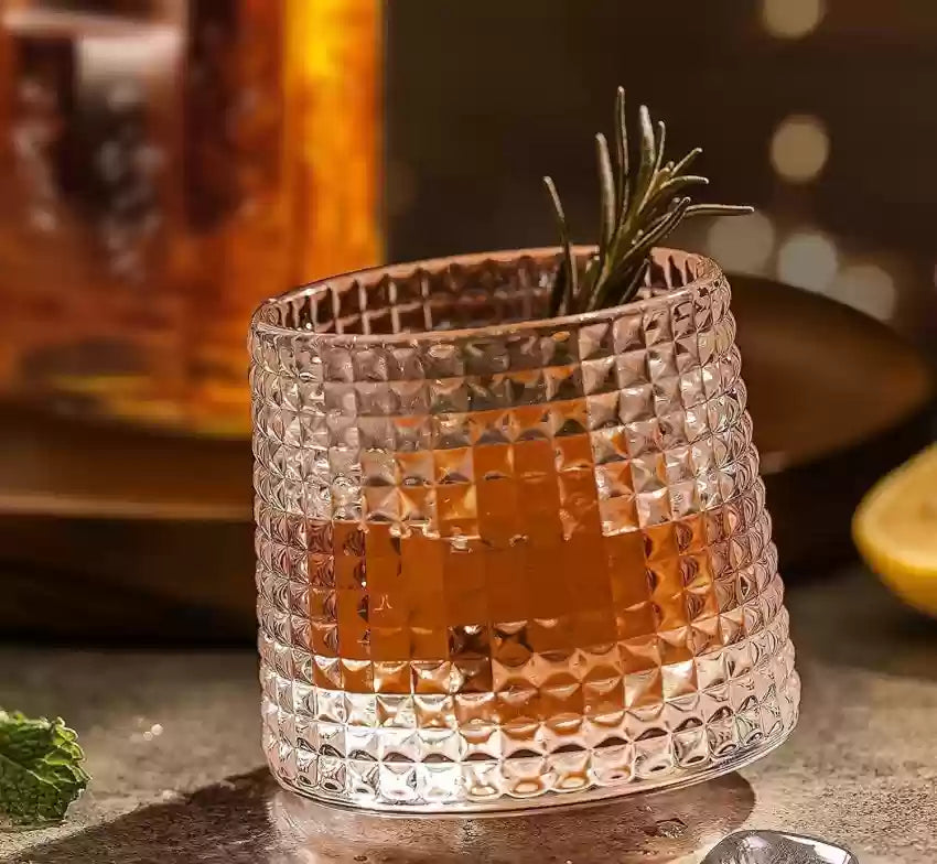 Dancing Crystal Glass Cup - Checkered