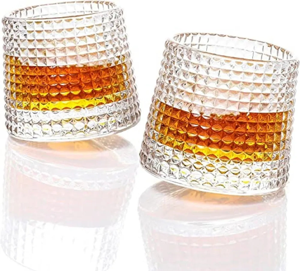 Dancing Crystal Glass Cup - Checkered