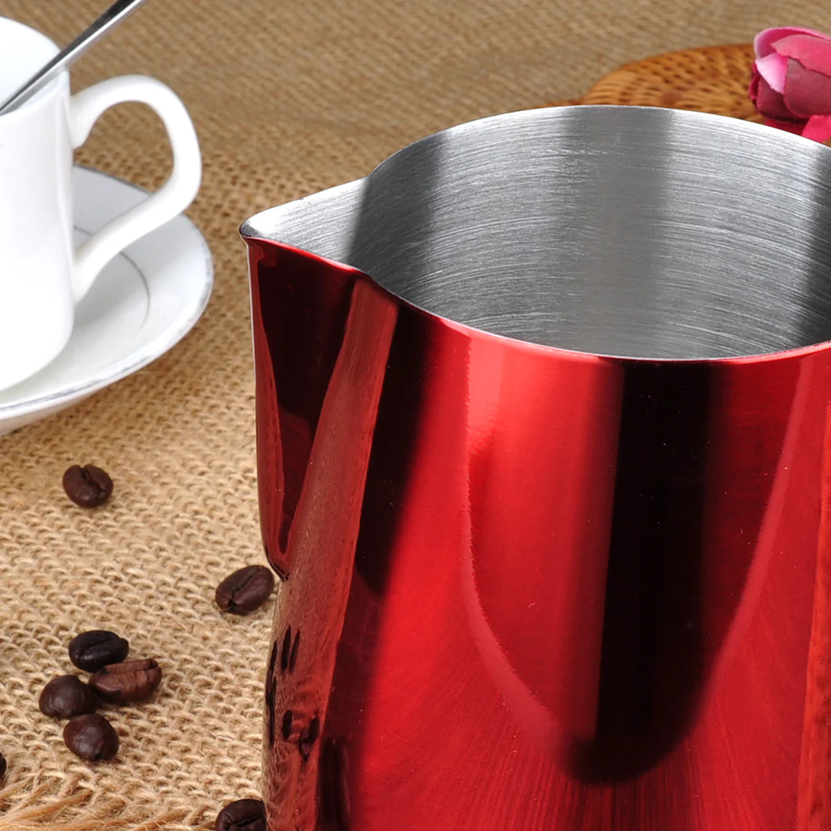 BaristaSpace Milk Pitcher Red 350ml