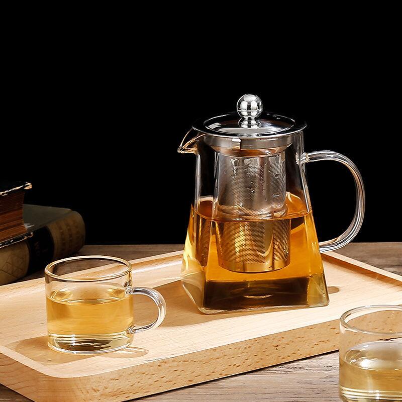 Glass Teapot + 4 Glass Cups set